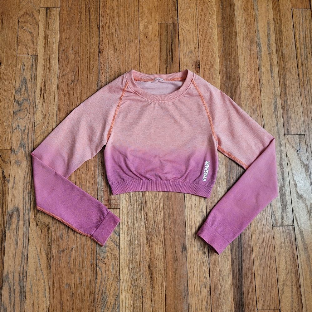 Gymshark Women's Pink Long Sleeve Crop Top Size Small - Picture 9 of 10